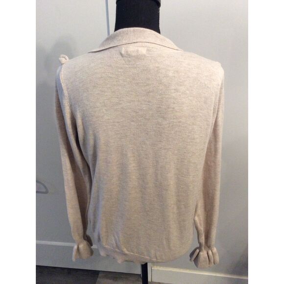 Ruffles partial Zip layered Look Sweater Retro Look H&M Small S - Picture 4 of 6